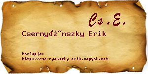 Csernyánszky Erik névjegykártya