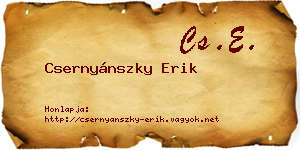 Csernyánszky Erik névjegykártya