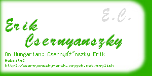 erik csernyanszky business card